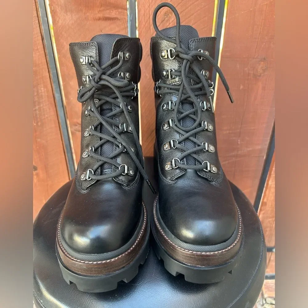Tory Burch Miller Lug Hiker Boot in Perfect Black Size 10 NWOB